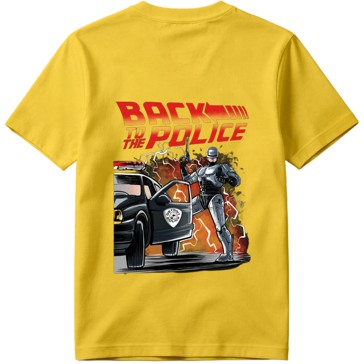 Back to the Police: RoboCop and Detroit Police Car - Tee