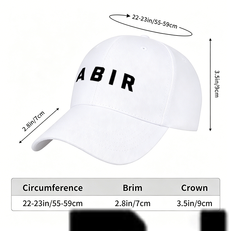 Unisex Classic Baseball Cap with ABER Logo Print - Perfect for Outdoor Activities, Sports, and Casual Wear - Ideal for Men and Women Seeking Stylish and Comfortable Headwear