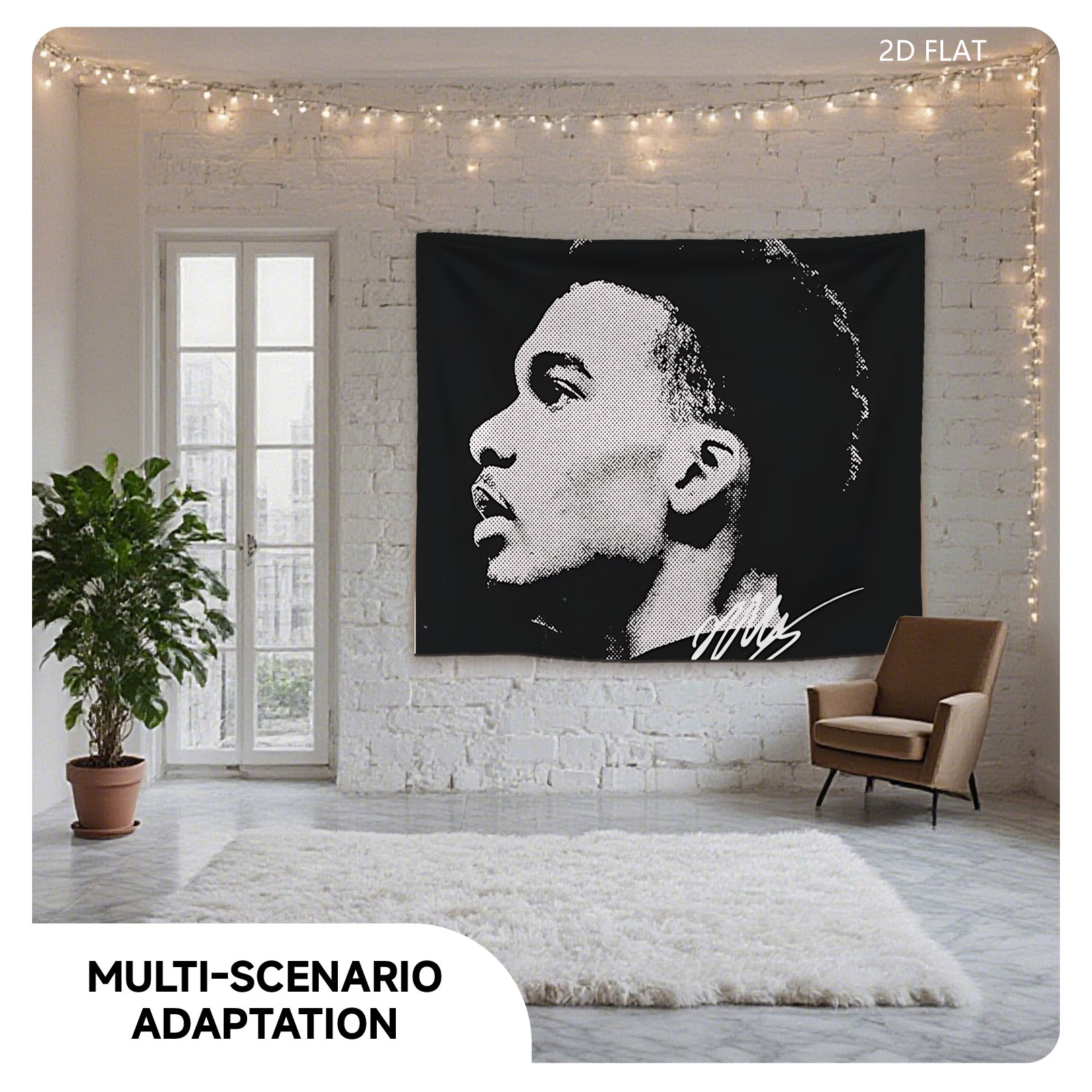J. Cole Portrait in Halftone Style - Tapestry