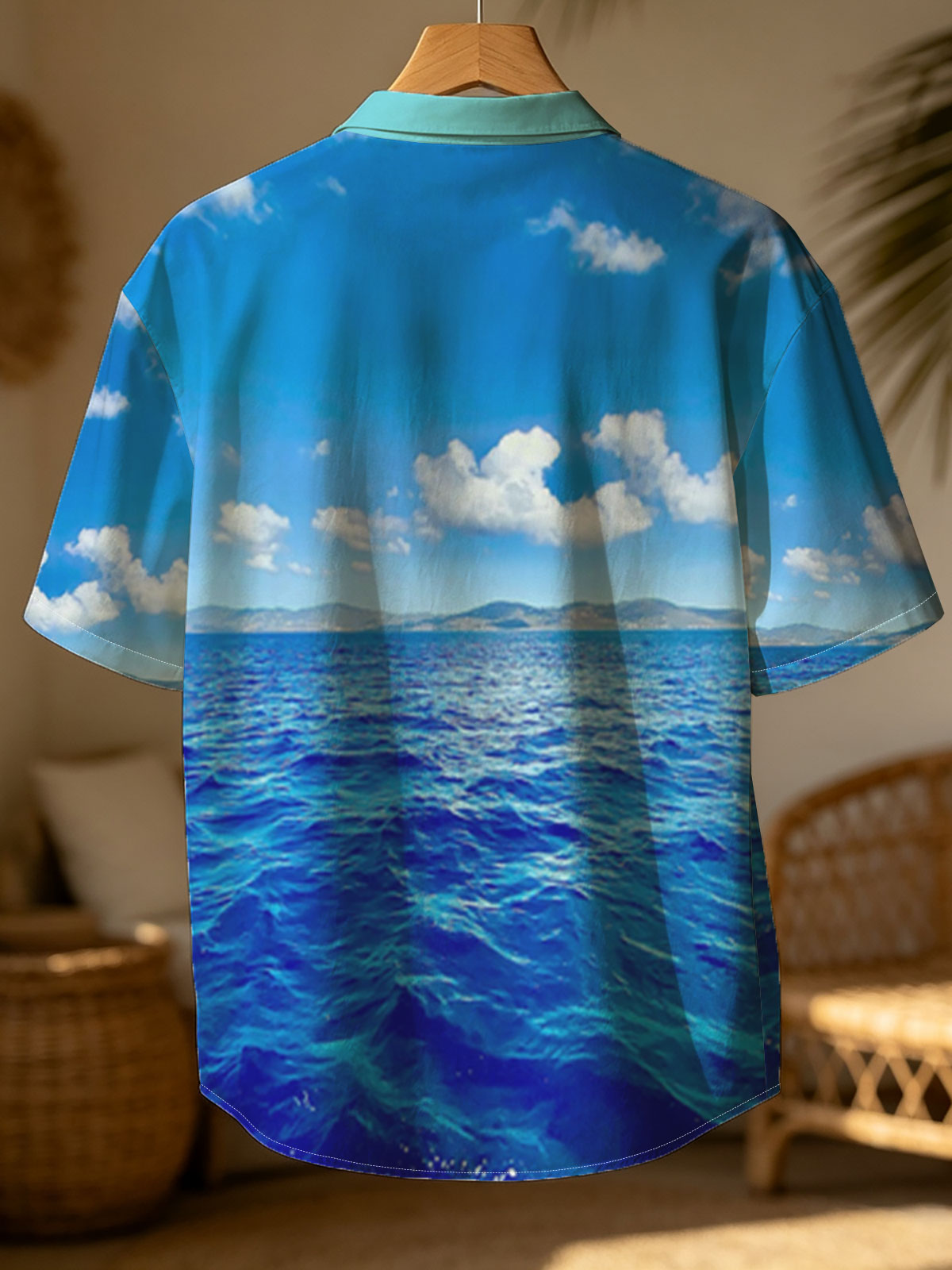 Azure Sea Under Blue Sky with White Clouds -  Shirt