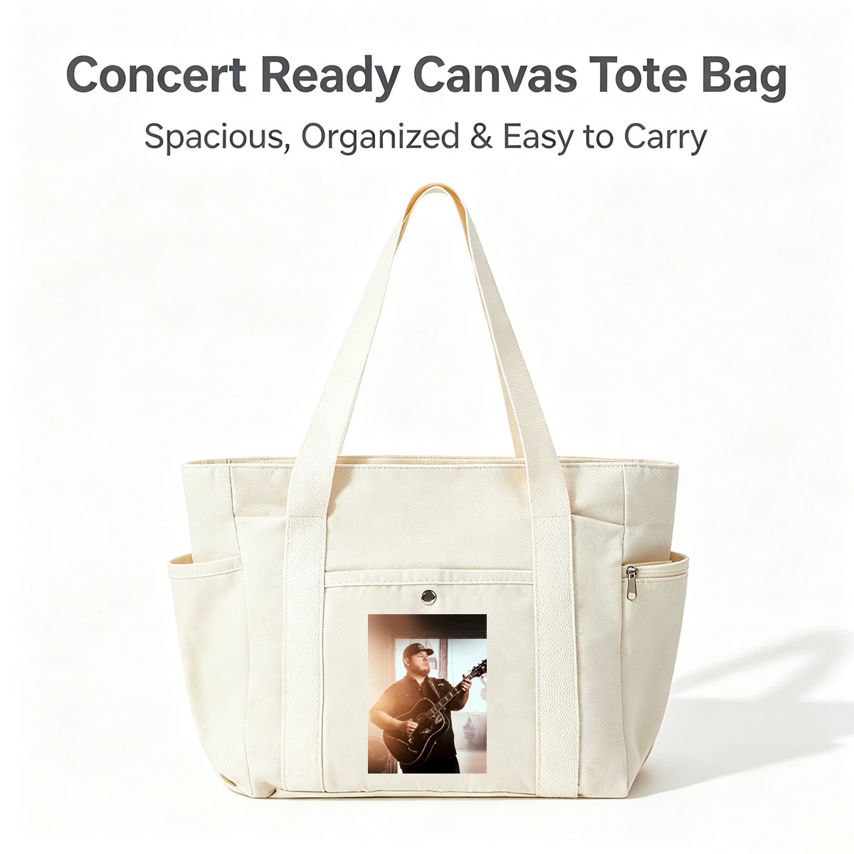 Luke Combs Playing Acoustic Guitar in a Sunlit Room - Multi-pocket bags