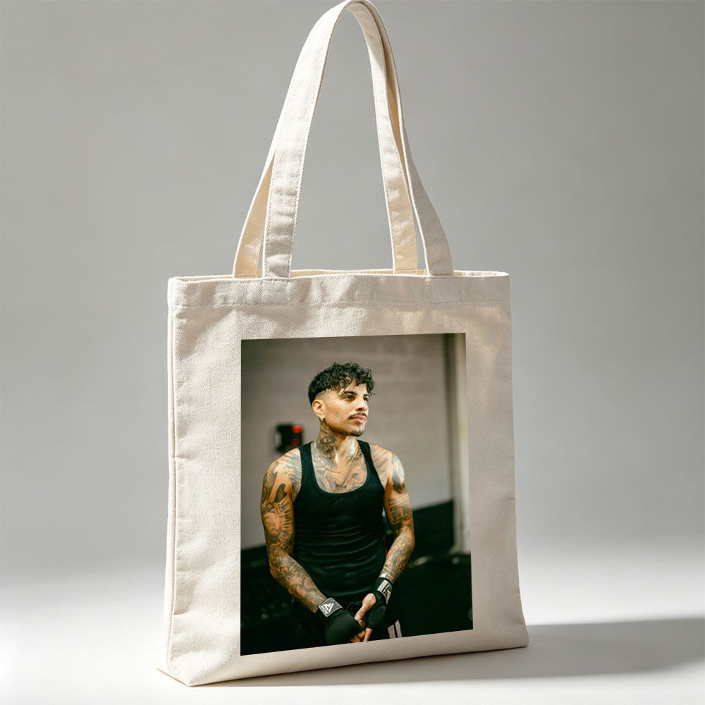 Bad Bunny in Workout Gear with Tattoos and Boxing Wraps - Canvas tote bags