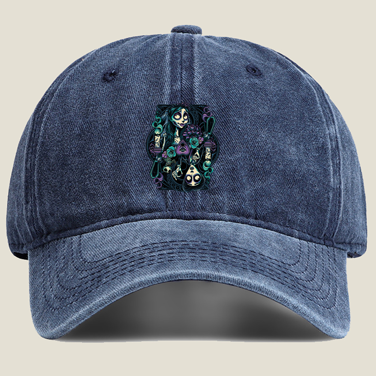 The Nightmare Before Christmas: Sally and Jack - Washed Denim - Baseball Cap