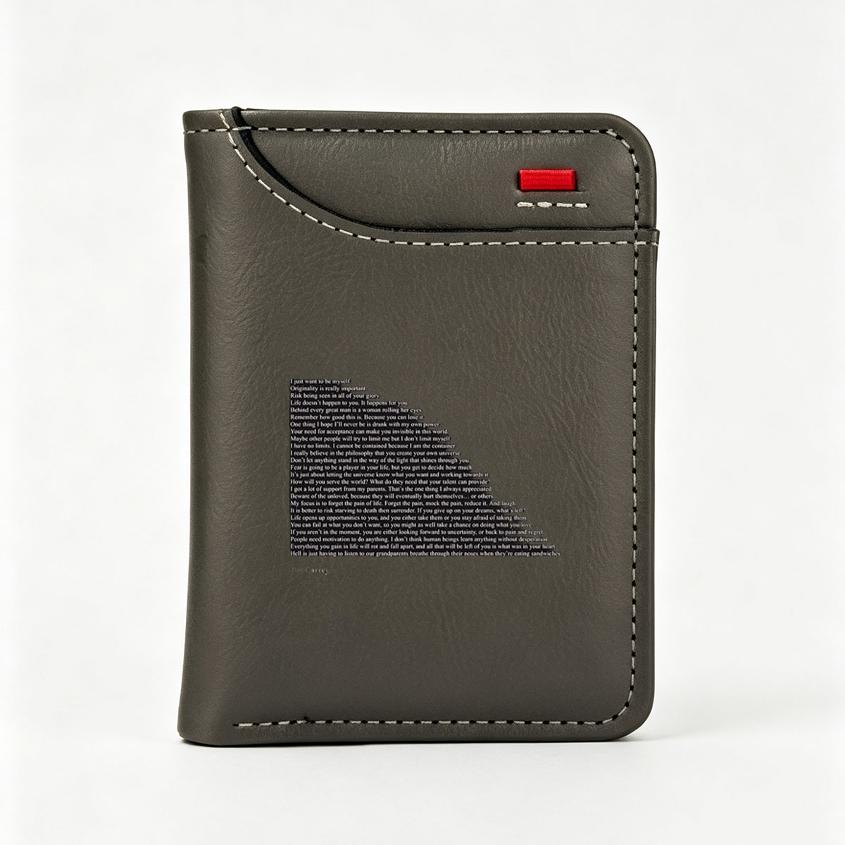 Jim Carrey Inspirational Quotes on Life, Originality, and Self-Belief - Vertical Style Wallet