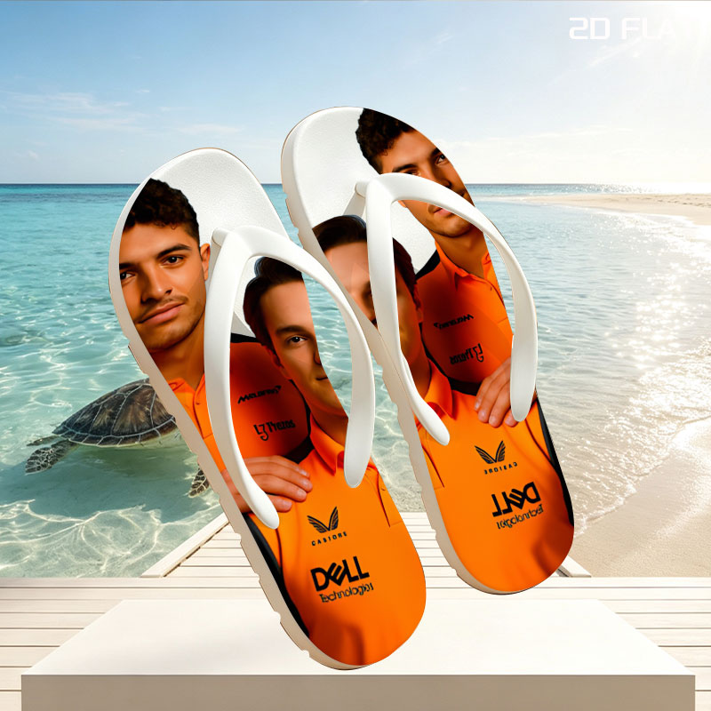 McLaren F1 Drivers in Team Polos, Featuring Dell and Tezos Sponsorship -  flip-flops