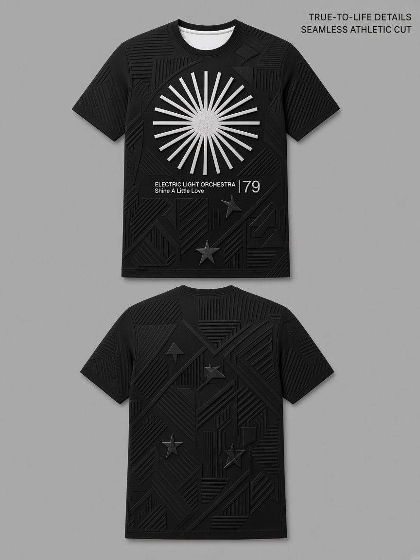 Retro 1979 Starburst 3D Optical Illusion Graphic Tee, Breathable Athletic Mesh T-Shirt, Casual and Sports Wear
