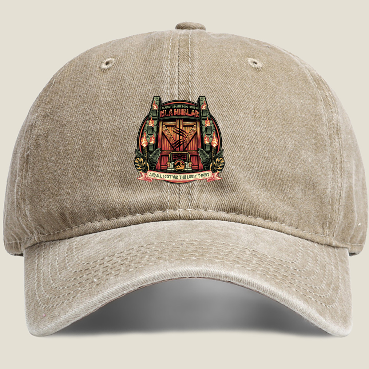 Jurassic Park: Isla Nublar Adventure T-Shirt - Washed Denim - Baseball Cap