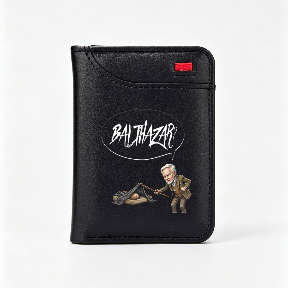 Balthazar? - Old Man with Stick and Blanket, Speech Bubble - Vertical Style Wallet