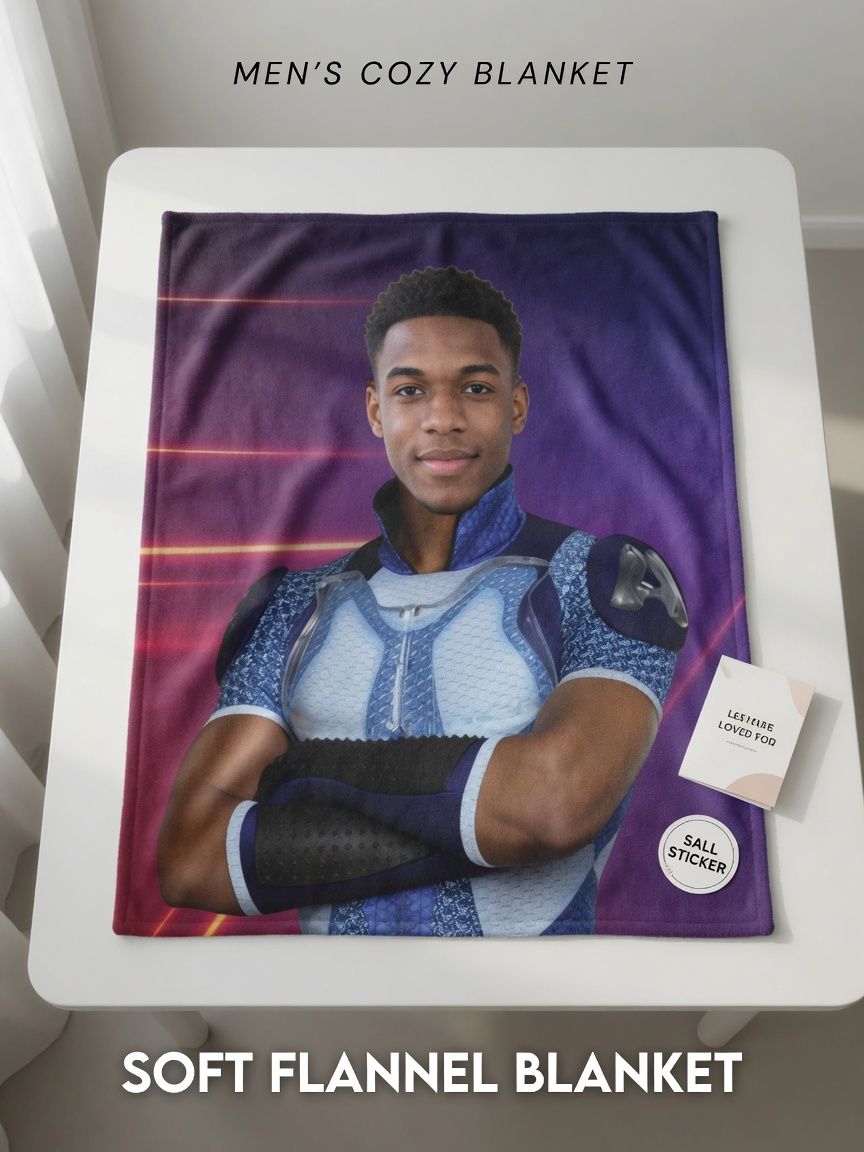 Custom Photo Face Blanket Personalized Superhero Flannel Throw Ultra Soft Anti-Pilling Cozy Bedding Keepsake Gift
