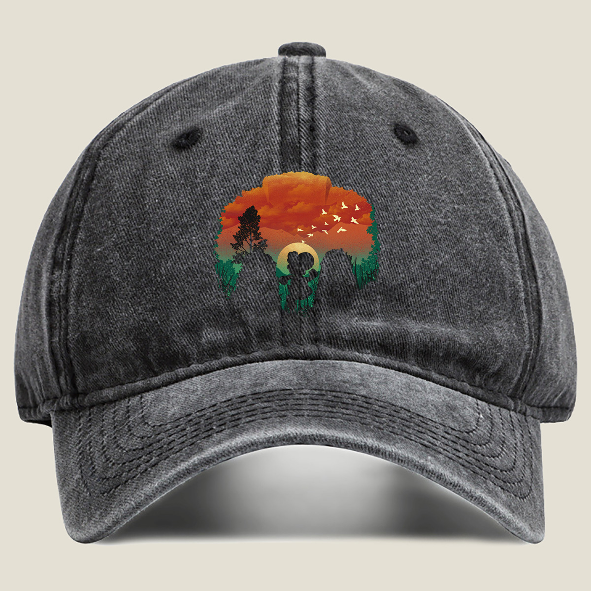 Mickey Mouse at Sunset - Washed Denim - Baseball Cap