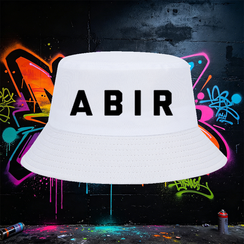 Unisex Fisherman Hat with ABCR Logo Print - Classic Cotton Bucket Hat for Outdoor Activities, Travel, and Casual Wear - Suitable for Men and Women Seeking Stylish Sun Protection
