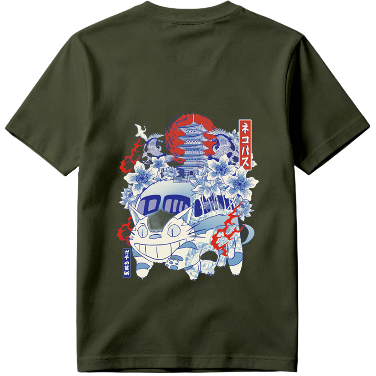 Neko Pass: Catbus and Japanese Landmarks - Tee