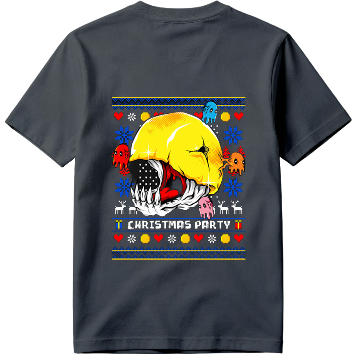 Pac-Man Christmas Party with Ghosts - Tee
