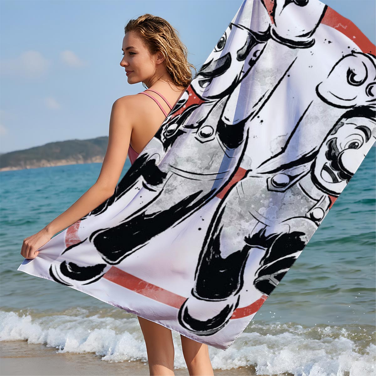 Mario and Luigi: Iconic Brothers in Action - Beach towels