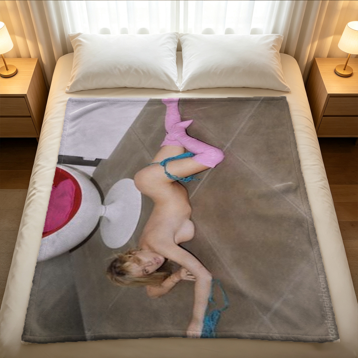 Bar Refaeli in patterned bikini posing seductively - Blanket