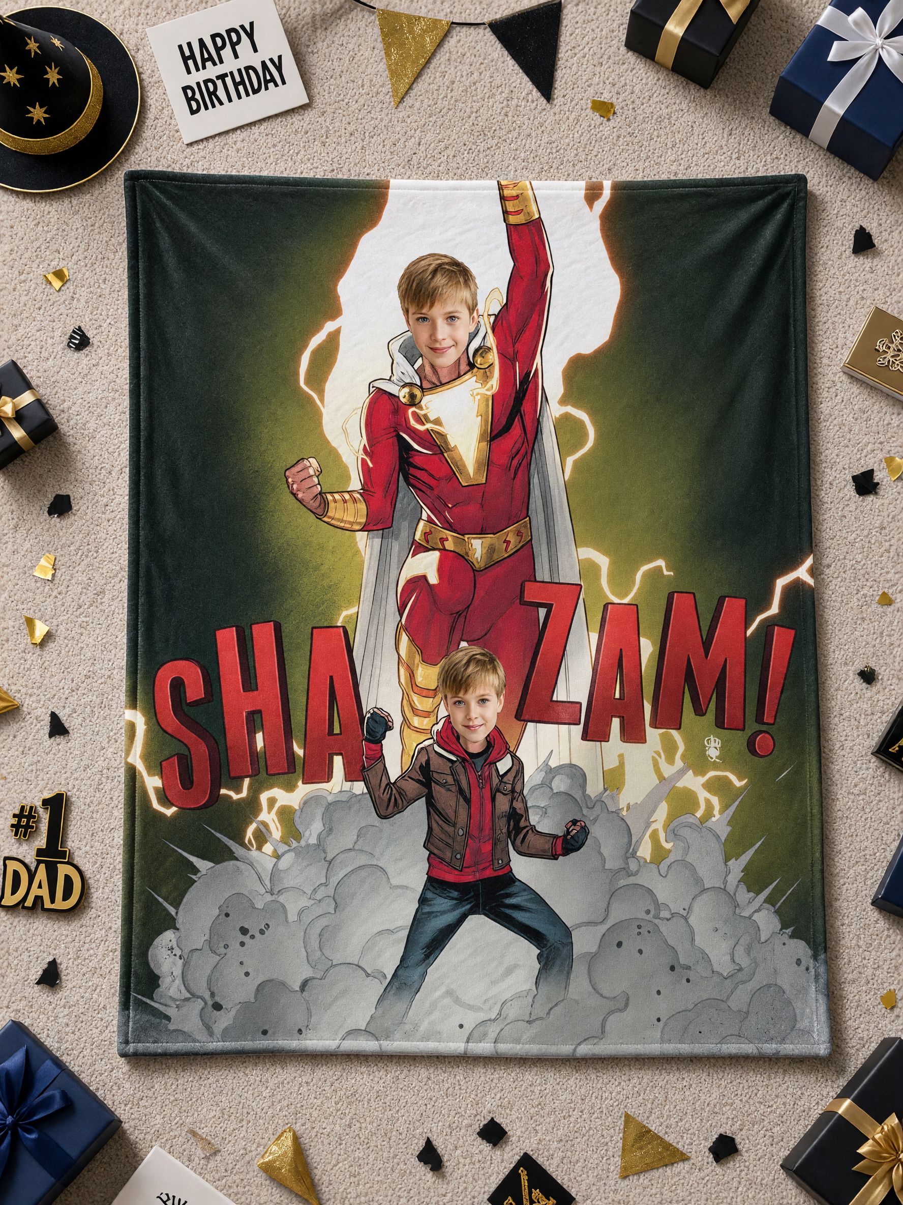 Custom Photo Superhero Blanket Personalized Face Flannel Fleece Throw Soft Bed Cover Ideal Personalized Gift