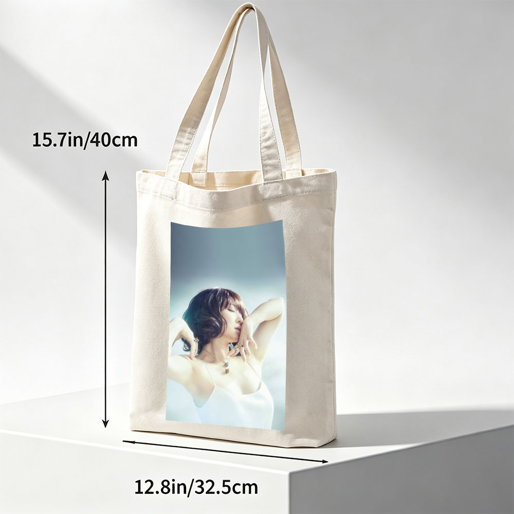 Ayumi Hamasaki in Elegant Pose with Jewelry and Soft Lighting - Canvas tote bags