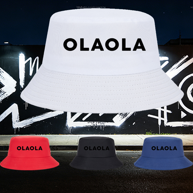 Unisex Fisherman Hat with OLAOLA Logo Print - Classic Cotton Bucket Hat for Outdoor Activities, Travel, and Casual Wear - Suitable for Men and Women Seeking Stylish Sun Protection