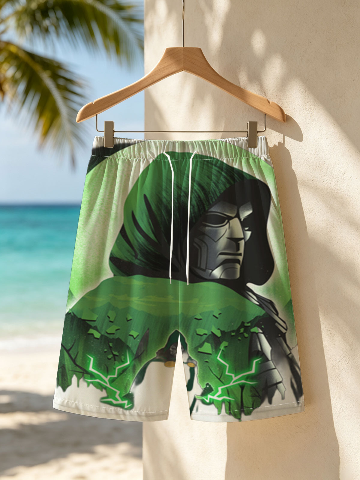 Doctor Doom and the Hulk: A Cosmic Clash of Power -  Beach shorts