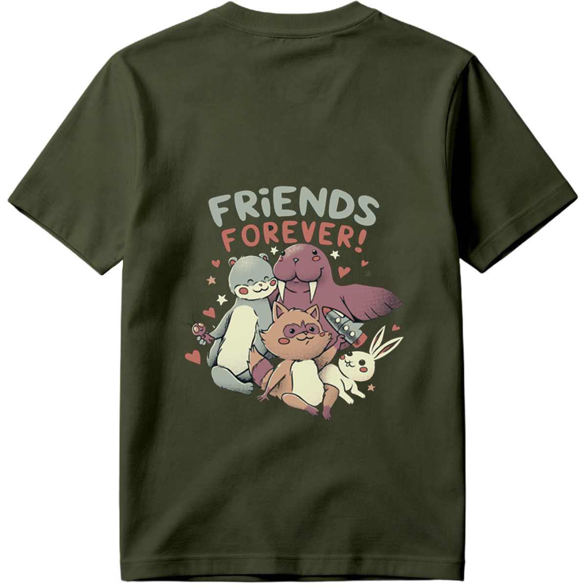 Friends Forever: Otter, Walrus, Cat, and Rabbit - Tee