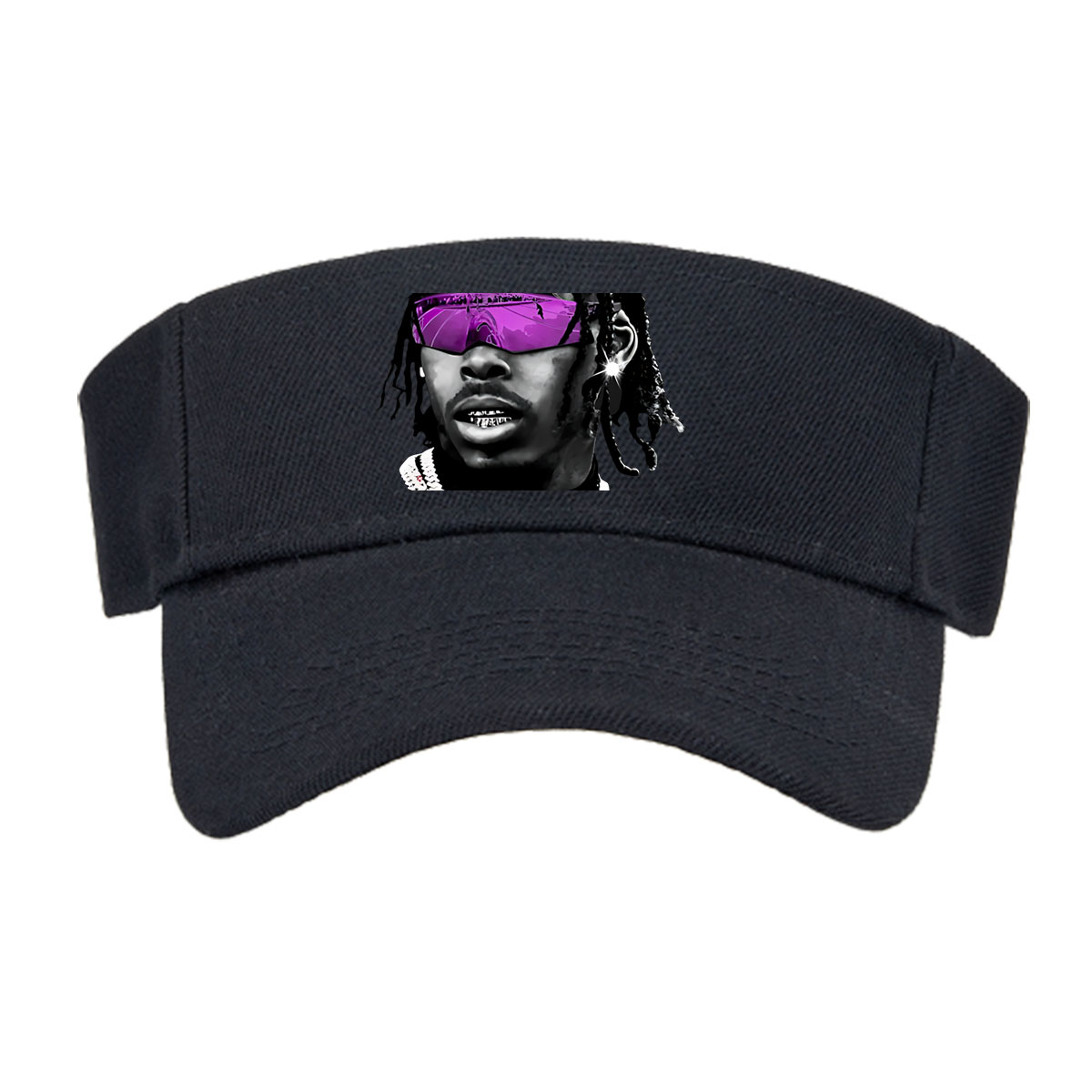 Lil Durk in Purple Sunglasses and Chain Necklace -  Visor cap