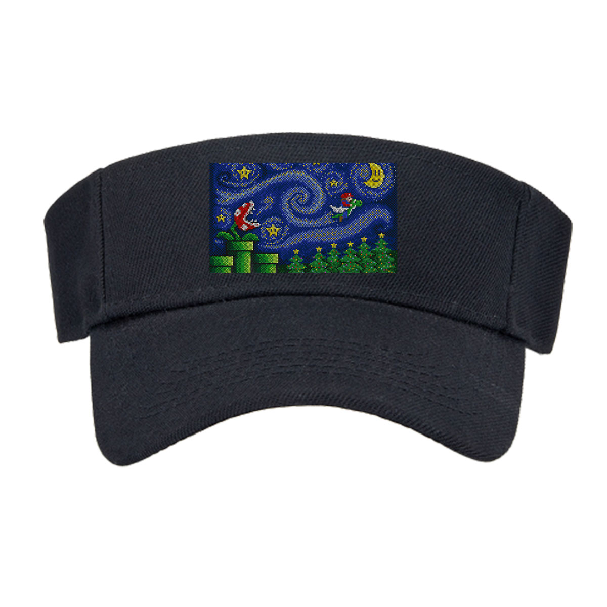 Mario and Yoshi in Starry Night with Bowser and Pipe Scene -  Visor cap