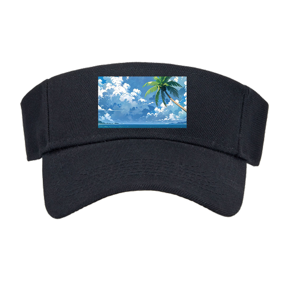 Tropical Beach with Palm Trees and Blue Sky -  Visor cap