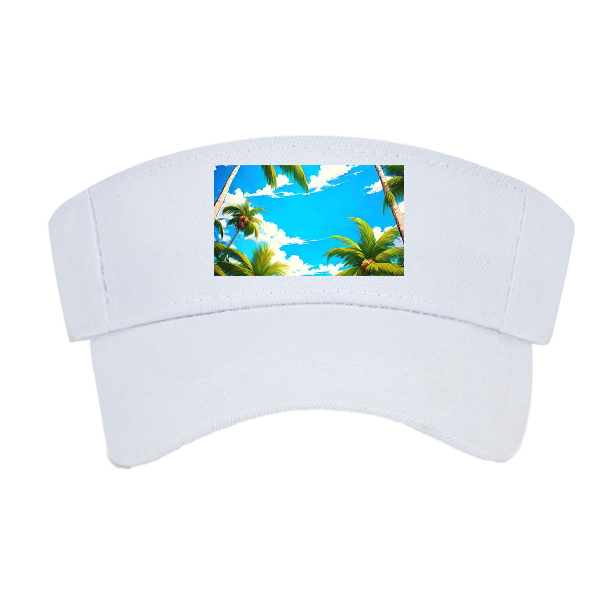 Tropical Beach with Palm Trees and Blue Sky -  Visor cap