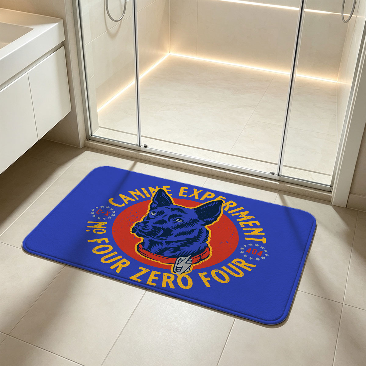 Canine Experiment 404: C-X No. Four Zero Four - Flannel floor mat