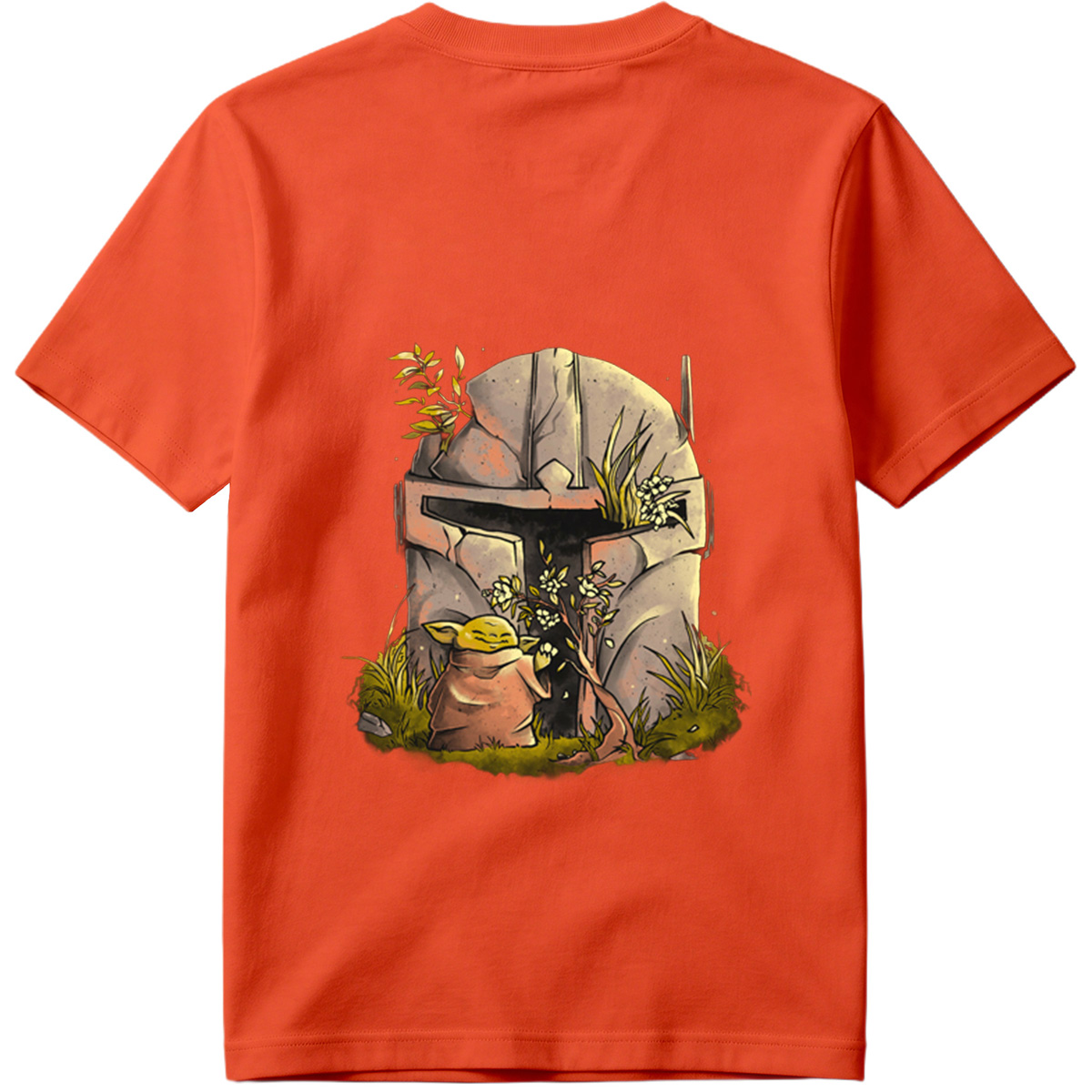 Yoda and Mandalorian Helmet Garden - Tee