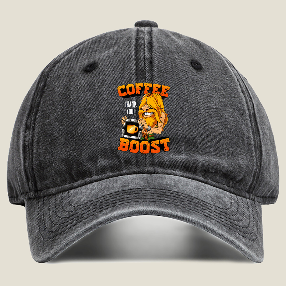 Coffee Boost - Thank You! - Washed Denim - Baseball Cap