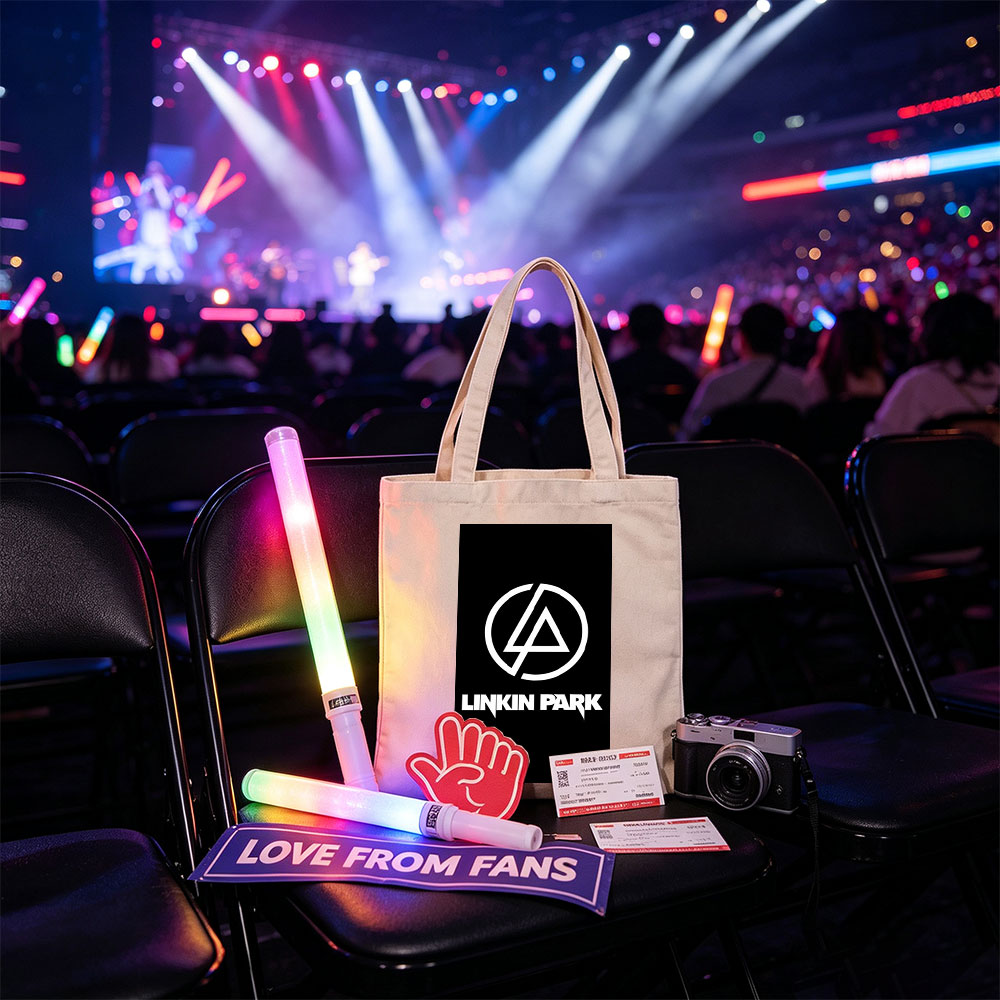 Linkin Park Logo on Black Background with White Symbol and Text - Canvas tote bags