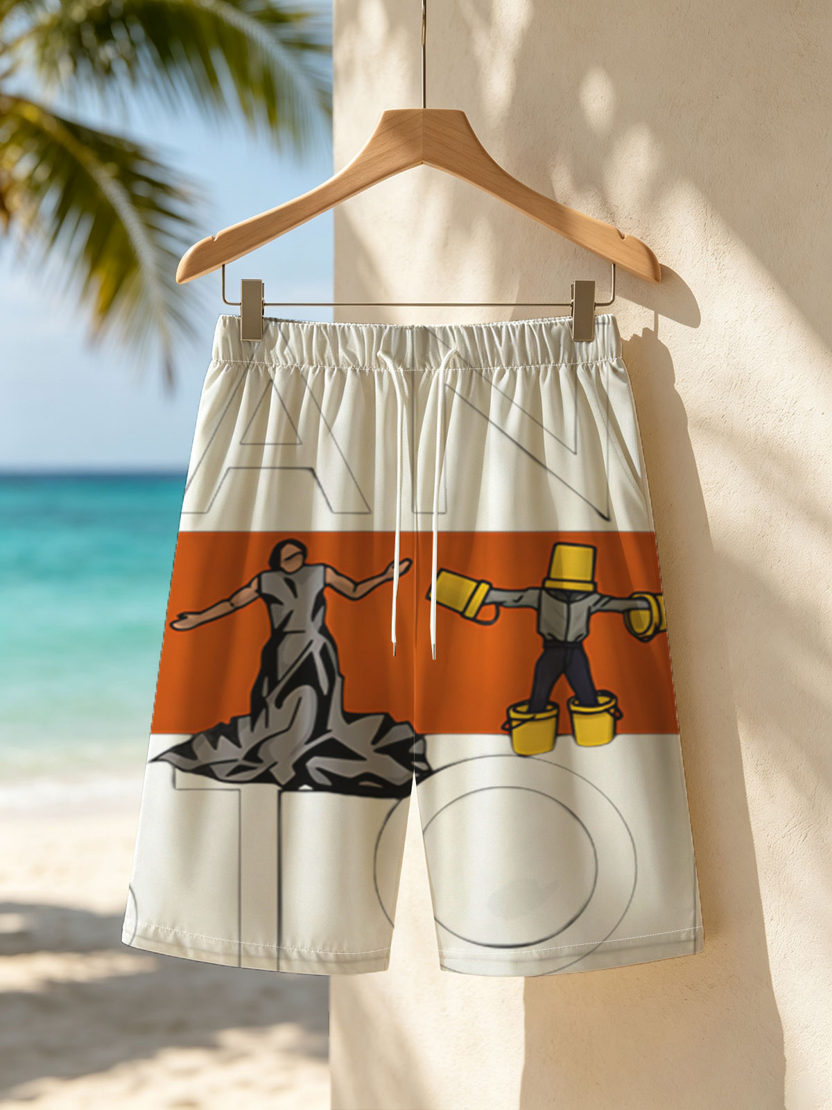 Can't Stop: Hippo Guitarist, Dancer, Bucket Man, and Pink Shirt Guy -  Beach shorts