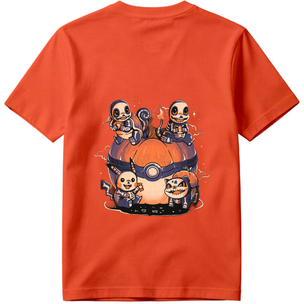 Pokémon: Skeleton Eeveelutions on a Pokéball Pumpkin - Tee
