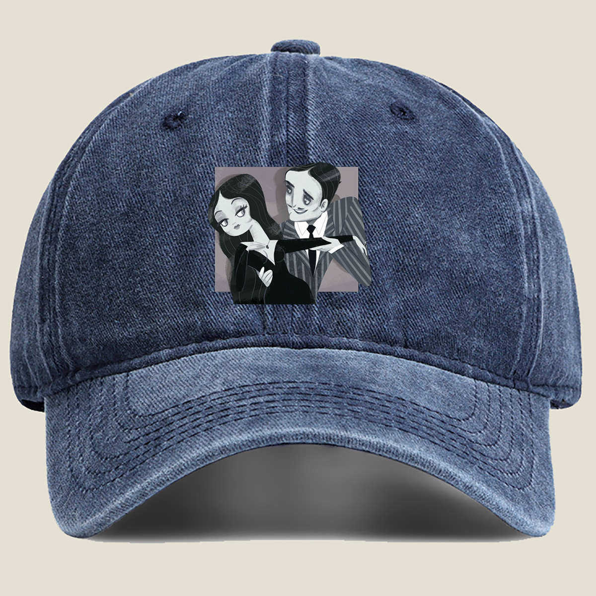 The Addams Family: Morticia and Gomez - Washed Denim - Baseball Cap