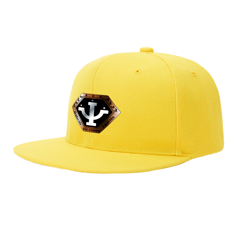 Flat Brim Baseball Cap Psychedelic Psi Corps Logo Print Streetwear Underground Skate Style for Basketball Court Skate Park Urban Explorers and Hip Hop Artists