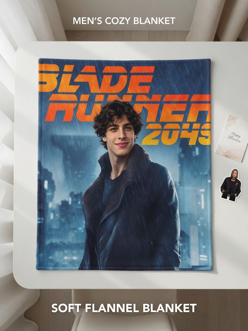 Custom Photo Face Flannel Blanket Personalized Soft Fleece Throw Ideal Warm Keepsake Gift for Bed Couch and Travel