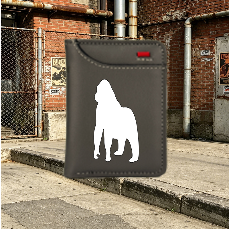 Unisex Vertical Wallet with Lion Silhouette Print - Stylish Minimalist Design for Daily Use, Perfect for Men and Women Who Love Animal Motifs and Modern Fashion Accessories