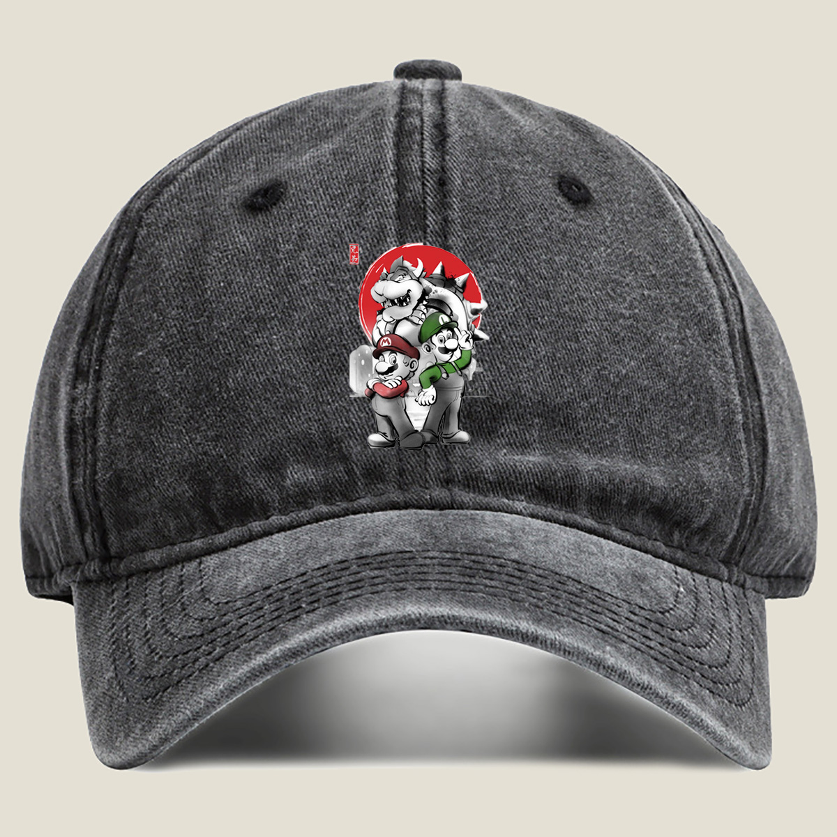 Mario, Luigi, and Bowser: Brothers in Arms - Washed Denim - Baseball Cap