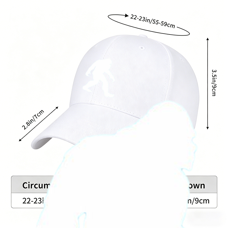 Unisex Classic Baseball Cap with Bigfoot Silhouette Design - Outdoor Adventure Hat for Hiking, Camping, and Casual Wear - Perfect for Nature Enthusiasts and Cryptid Fans
