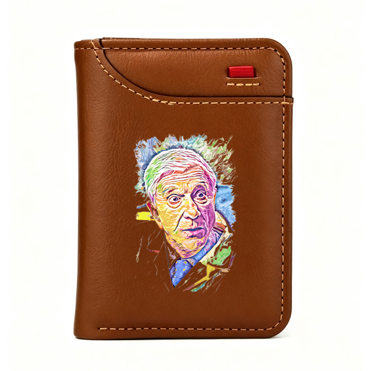 Colorful Portrait of an Elderly Man in a Suit and Tie - Vertical Style Wallet