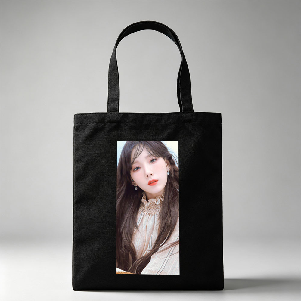 Taeyeon in a Soft Portrait with Long Hair and Delicate Earrings - Canvas tote bags