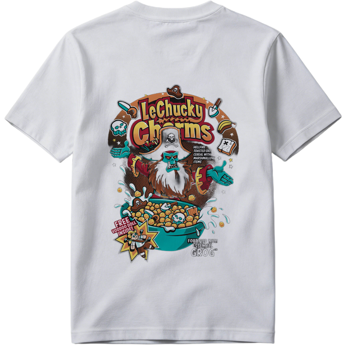 LeChucky Charms: Hellfire Toasted Oat Cereal with Voodoo Doll and Grog - Tee