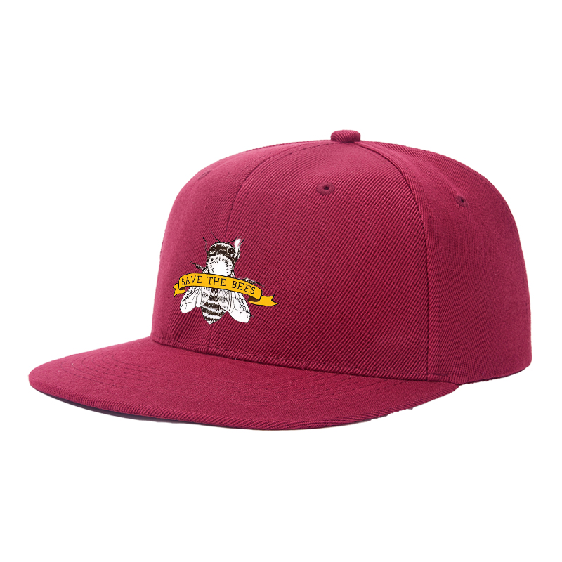 Flat Brim Baseball Cap Save The Bees Bee Graphic Streetwear Underground Skate Style for Basketball Court Skate Park Urban Lifestyle Skaters Rappers Streetwear Enthusiasts