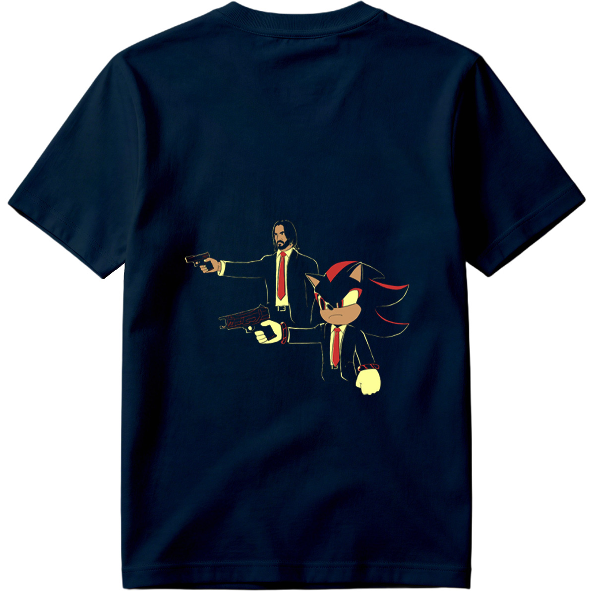 Sonic the Hedgehog and John Wick in Suit and Tie - Tee
