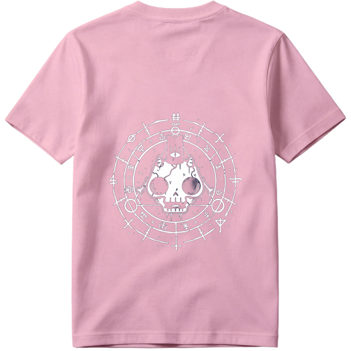 Skull with Horns and Mystical Symbols - Tee