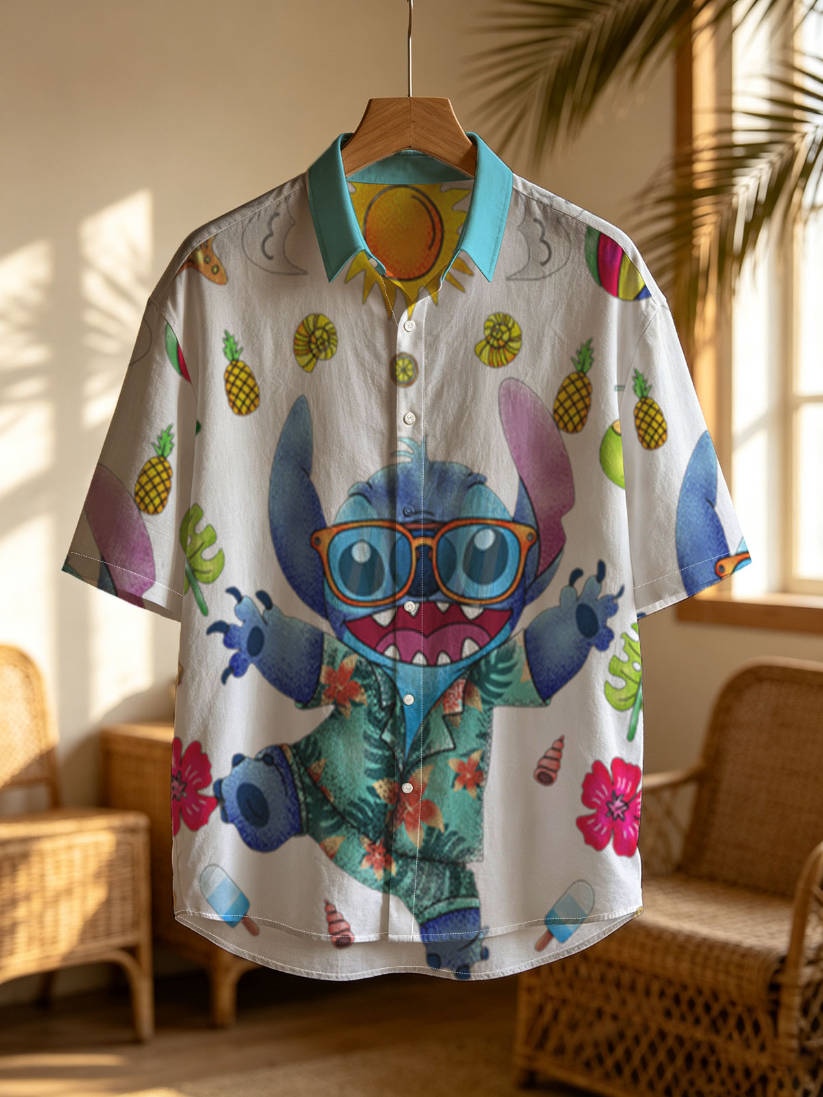 Stitch in Tropical Paradise with Sunglasses and Hawaiian Shirt -  Shirt
