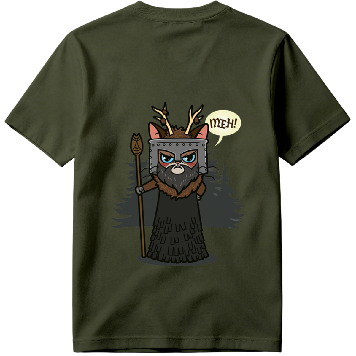 Cat Warrior with Antlers and Spear: 