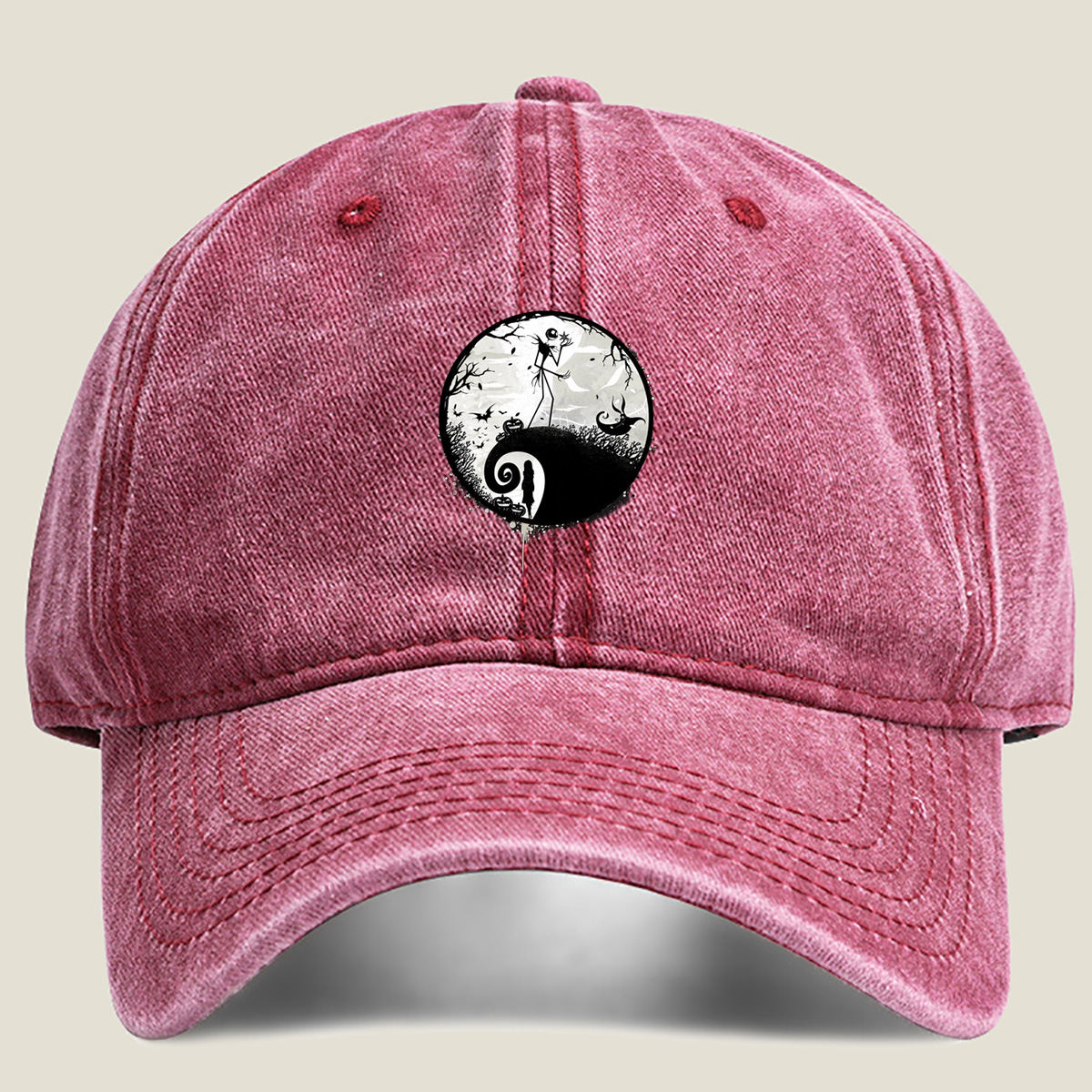 The Nightmare Before Christmas: Jack Skellington and Sally - Washed Denim - Baseball Cap