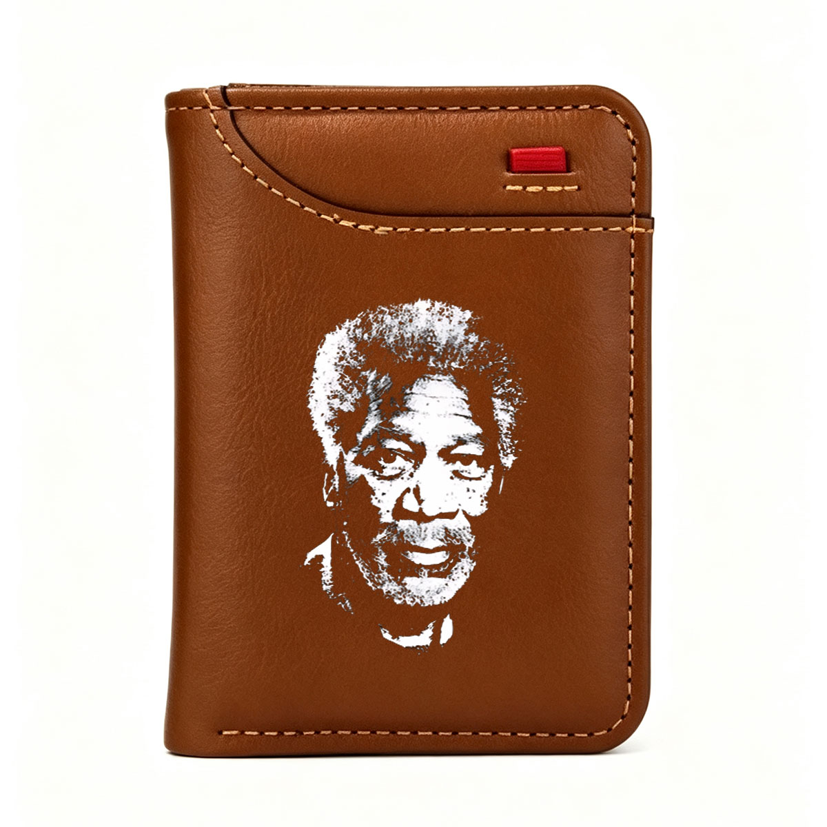 Morgan Freeman in High-Contrast Portrait - Vertical Style Wallet